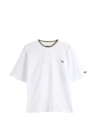 Y's X New Era Logo-embroidered Tipped T-shirt In White