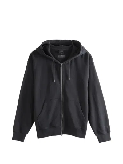 Y's X New Era Logo-embroidered Zip-up Hoodie In Black