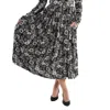 Y's Asymmetrical Abstract Patterned Midi Skirt, Brand Size 2 (small)