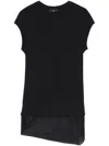 Y's Ruched-detailing Cotton-blend Top In Black