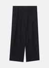 Y'S Y'S BLACK HIGH-WAIST STRAIGHT-LEG TROUSERS