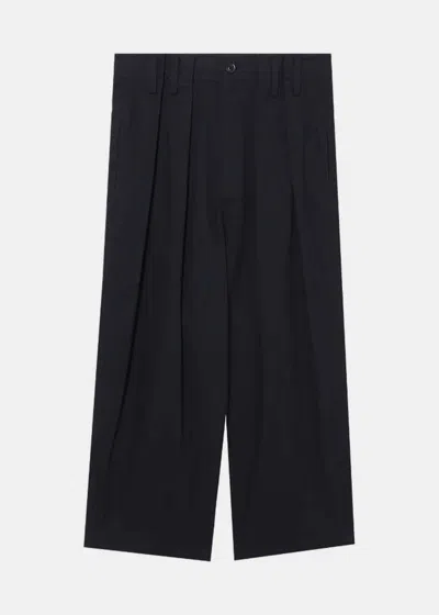 Y's High-waist Straight-leg Trousers In Black