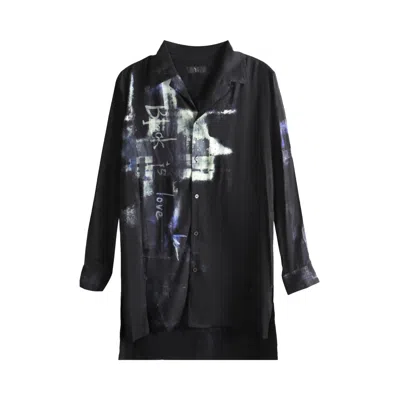 Pre-owned Y's Black Is Love Printed Long Shirt 'black' | Women's Size 1