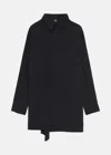 Y'S Y'S BLACK STRAIGHT-POINT COLLAR BUTTON-DOWN SHIRT