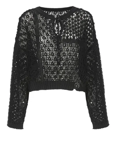 Y's Black  Cotton Sweater