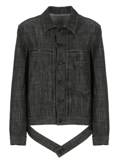 Y's Long Sleeve Denim Jacket In Black