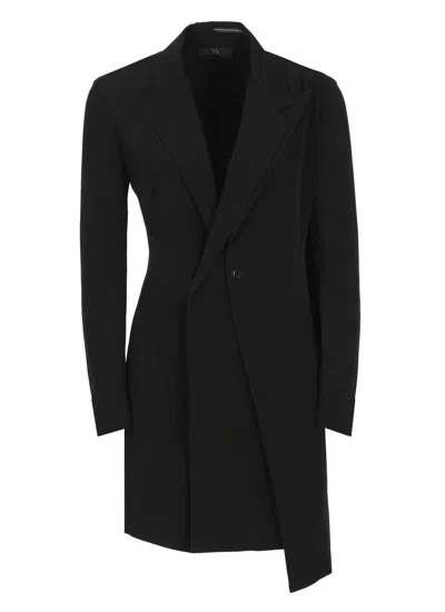 Y's Asymmetric Double-front Blazer In Black