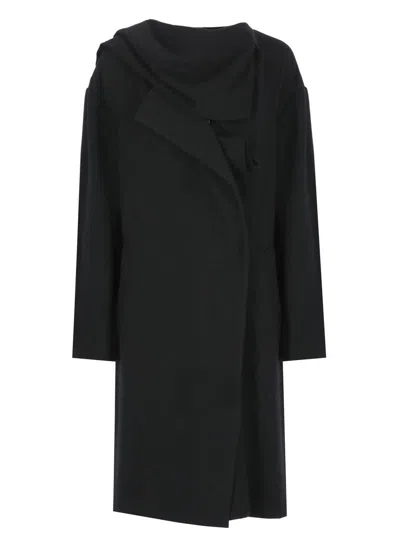 Y's Wool Coat In Black