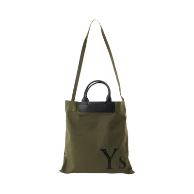 Pre-owned Y's Embroidery Bag 'khaki' | Tan | Women's Size Onesize