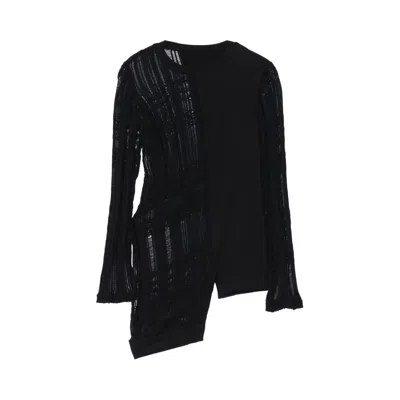 Pre-owned Y's H-right Hem Crunched Top 'black' | Women's Size 2