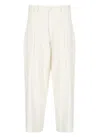Y's High-waisted Linen Blend Pants In Neutral