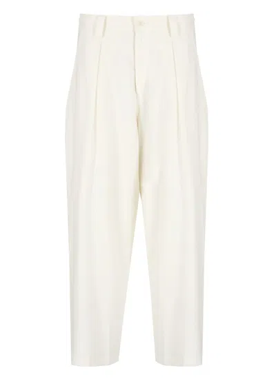 Y'S Y'S HIGH-WAISTED LINEN BLEND PANTS