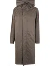 Y's Hoodie Twill Coat In Brown