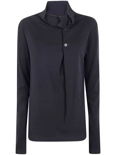 Y's Ka- Back Button Off-neck T In Blue