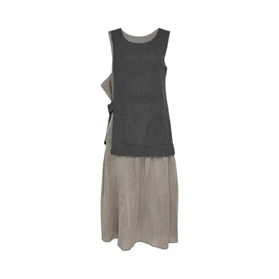 Pre-owned Y's Ko-combination Sleeveless Dress 'black' | Women's Size 2