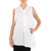 Y's Ladies White Dropped No Sleeves Blouse, Brand Size 2 (small)