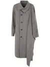 Y's Left Front Plush Coat In Gray
