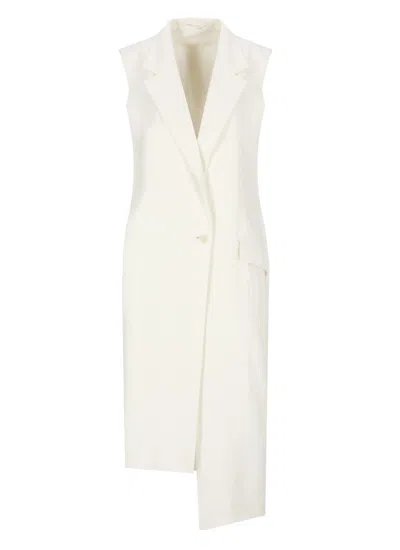 Y's Linen Blend Dress In White