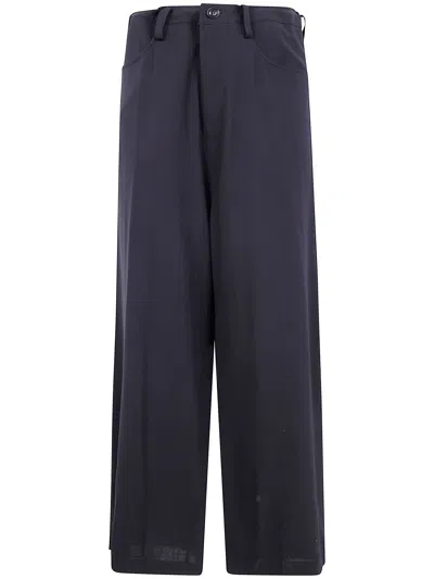 Y's Long Straight Trousers In Black