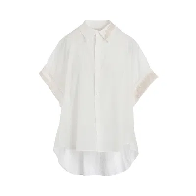 Pre-owned Y's N Short Cuffs Shirt 'white' | Women's Size 2