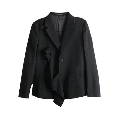 Pre-owned Y's O-left Front Drape Jacket 'black' | Women's Size 2
