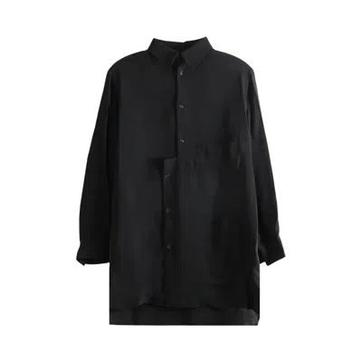 Pre-owned Y's O-left Front Unmatched Blouse 'black' | Women's Size 1