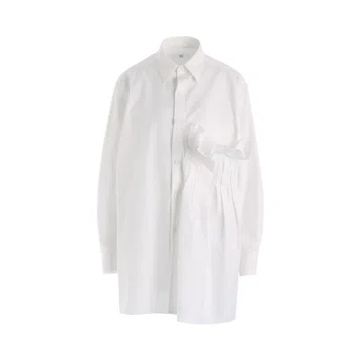 Pre-owned Y's On-left Side Tuck Shirt 'white' | Women's Size 1