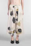 Y's Abstract-print Trousers In Beige