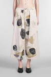 Y's Abstract-print Trousers In Beige