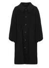 Y's Relaxed-fit Wool Coat With Classic Collar In Black