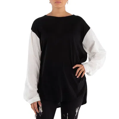 Y'S Y'S ROUND-NECK LYOCELL-BLEND SWEATSHIRT, BRAND SIZE 2