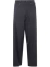 Y's Button-fastening Wool Trousers In Blue