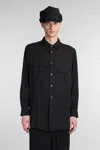 Y's Classic-collar Shirt In Black