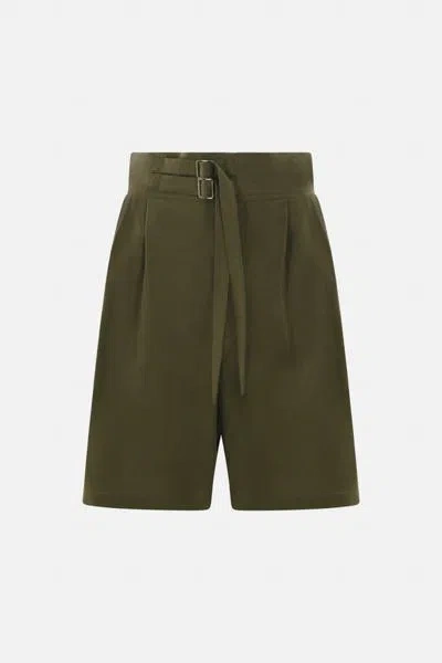 Y's Cotton-linen Blend Shorts In Brown