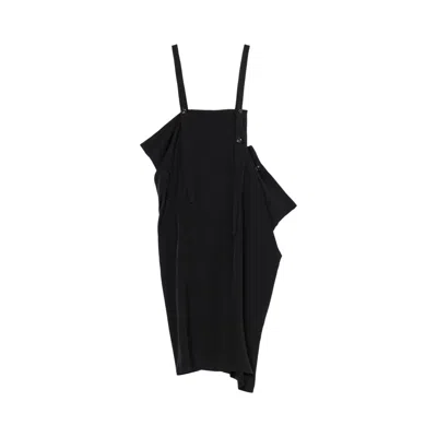 Pre-owned Y's Square Shoulder Strap Dress 'black' | Women's Size 1