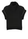 Y's Black Aran Vest In Black