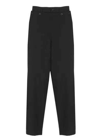 Y's Tailored High-waist Wool Pants In Black