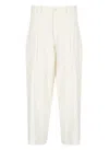 Y's High-waisted Linen Blend Pants In Neutral