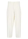 Y's High-waisted Linen Blend Pants In Neutral