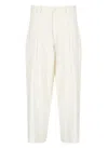 Y's High-waisted Linen Blend Pants In Neutral