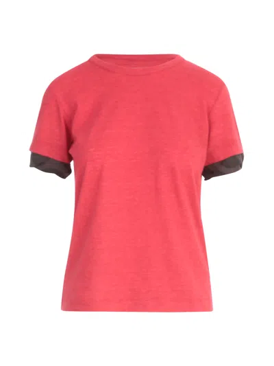 Y'S Y'S UNEVEN YARN X PE POLKA PIG RN S/S T-SHIRT