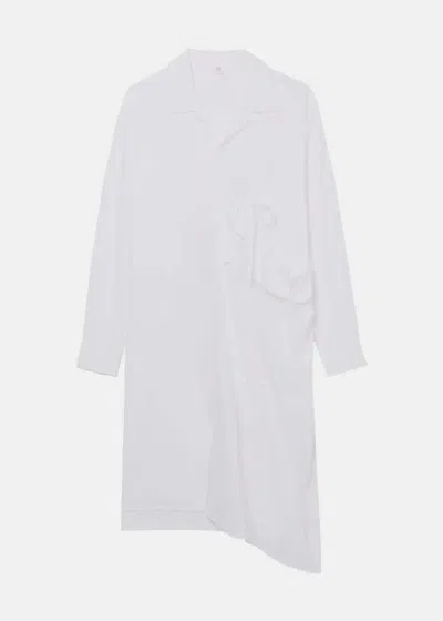 Y's Classic-collar Cotton Dress In White