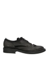 Y's Yohji Yamamoto Takeshi Kosaka Woman Lace-up Shoes Black Size 4 Leather, Textile Fibers