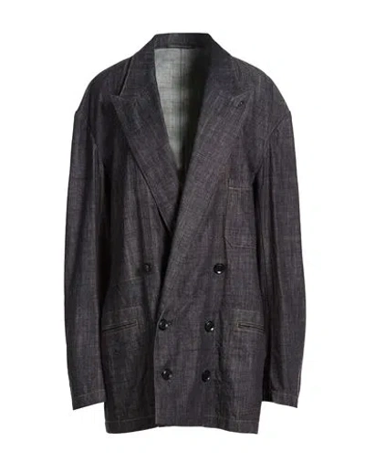 Y's Yohji Yamamoto Woman Blazer Blue Size 2 Cotton In Brown