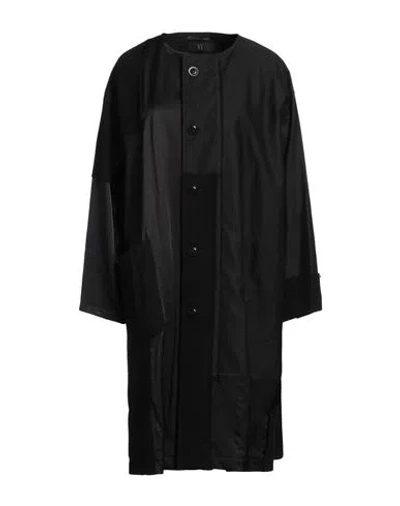 Y's Yohji Yamamoto Woman Coat Black Size 2 Cotton, Rayon, Wool