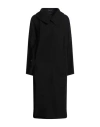 Y's Single-breasted Wool Coat In Black