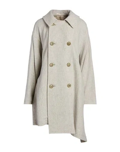 Y's Yohji Yamamoto Woman Coat Light Grey Size 2 Wool, Polyester, Acrylic, Nylon In Gray