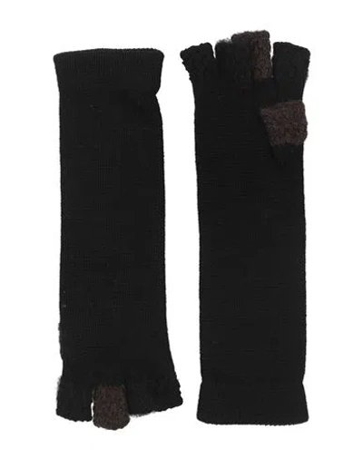 Y's Yohji Yamamoto Woman Gloves Black Size S Wool, Mohair Wool, Nylon