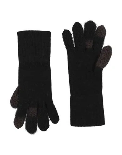 Y's Yohji Yamamoto Woman Gloves Black Size S Wool, Mohair Wool, Nylon