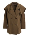 Y's Yohji Yamamoto Woman Jacket Military Green Size 2 Cotton, Linen
